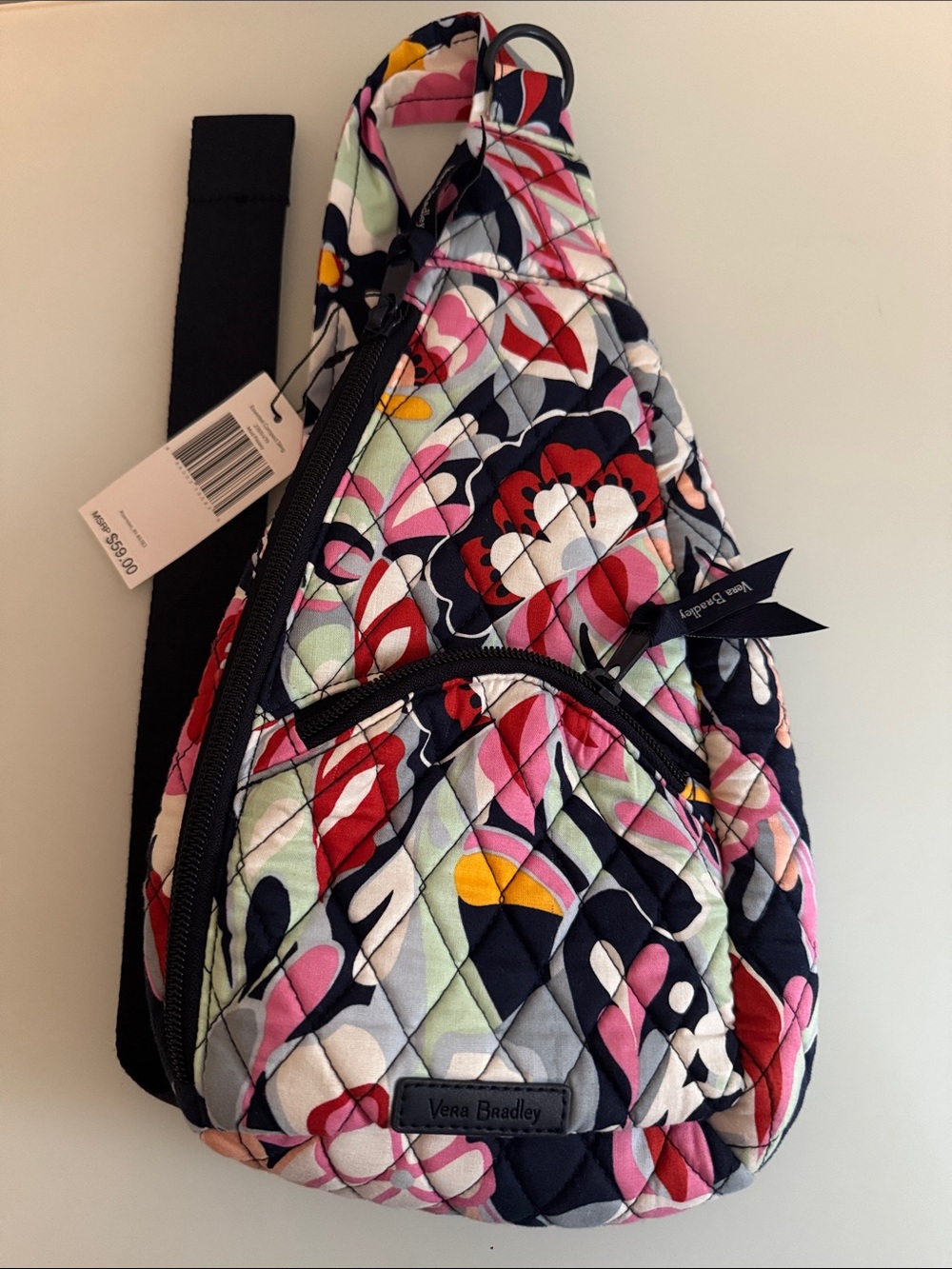Vera Bradley Navy Multi Quilted Sling Crossbody Bag